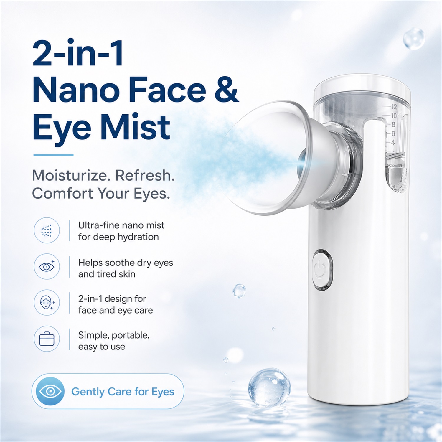 Face Steamer - Nano-Spray-Augenmassagegerät, Gesichtssprüher, Luftbefeuchter, USB-Zerstäuber, Gesichtsdampfer, feuchtigkeitsspendendes