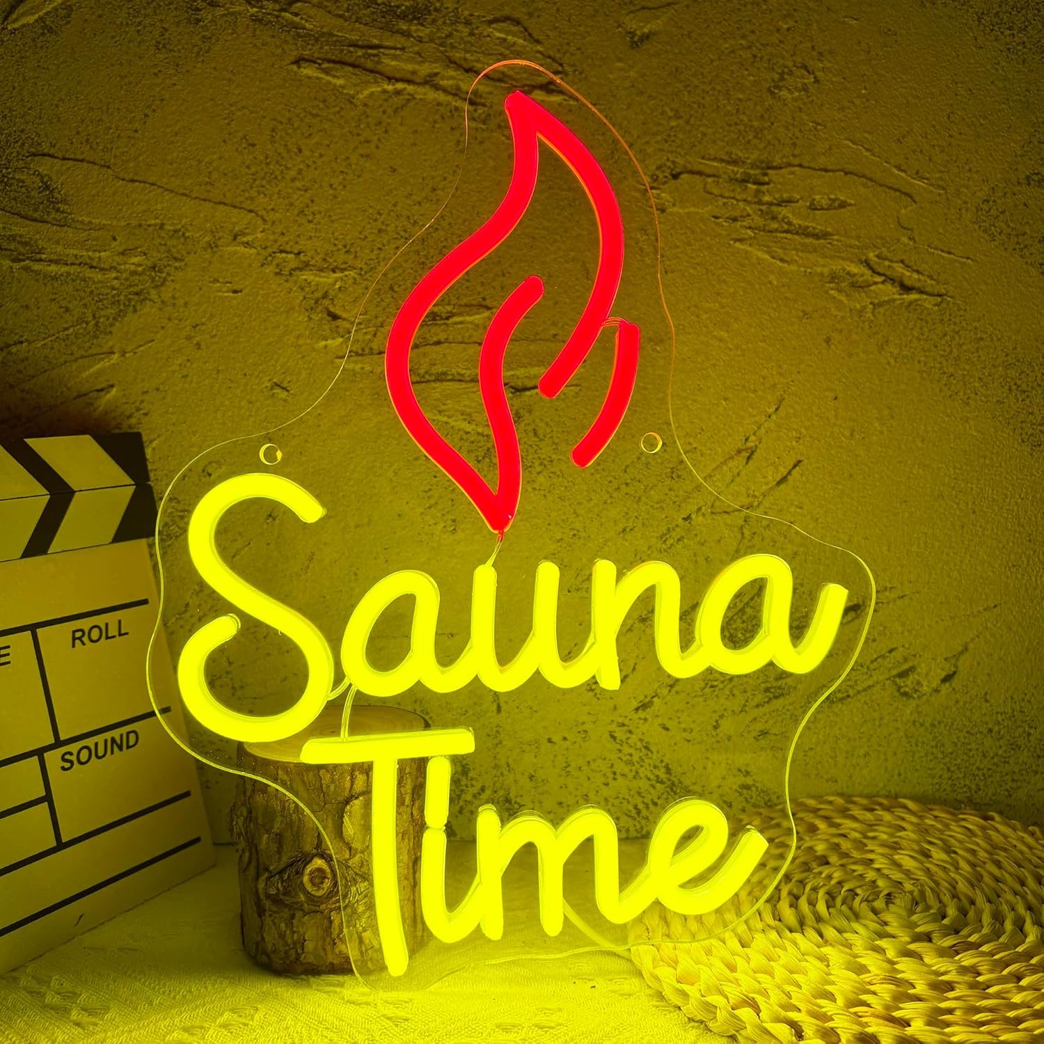Spa Wellness Gym - Sauna Time Neon-Schild: Dimmbares LED-Neonlicht für