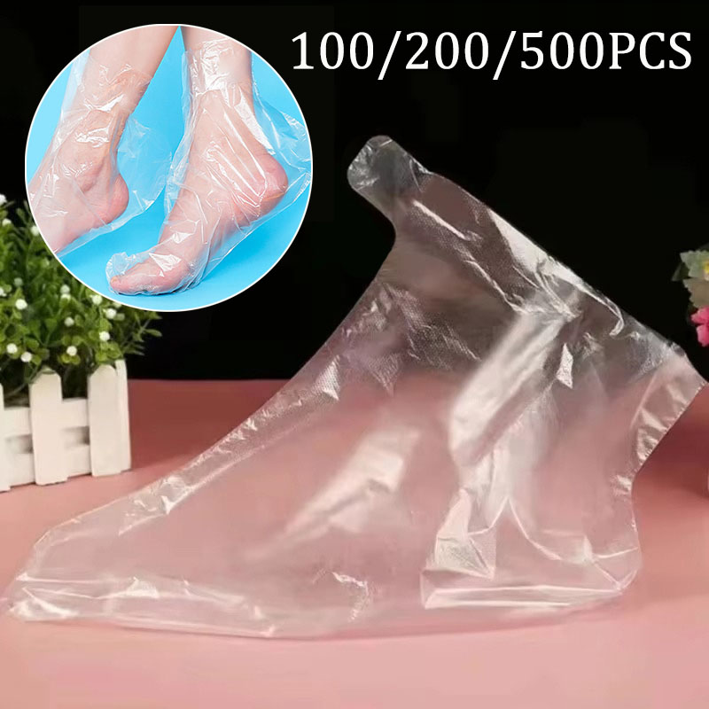 Foot Spa - 100-500 Stück Einweg-Fußpflegesocken, transparente Fußbeutel, PE-Fuß-SPA-Abdeckungen,