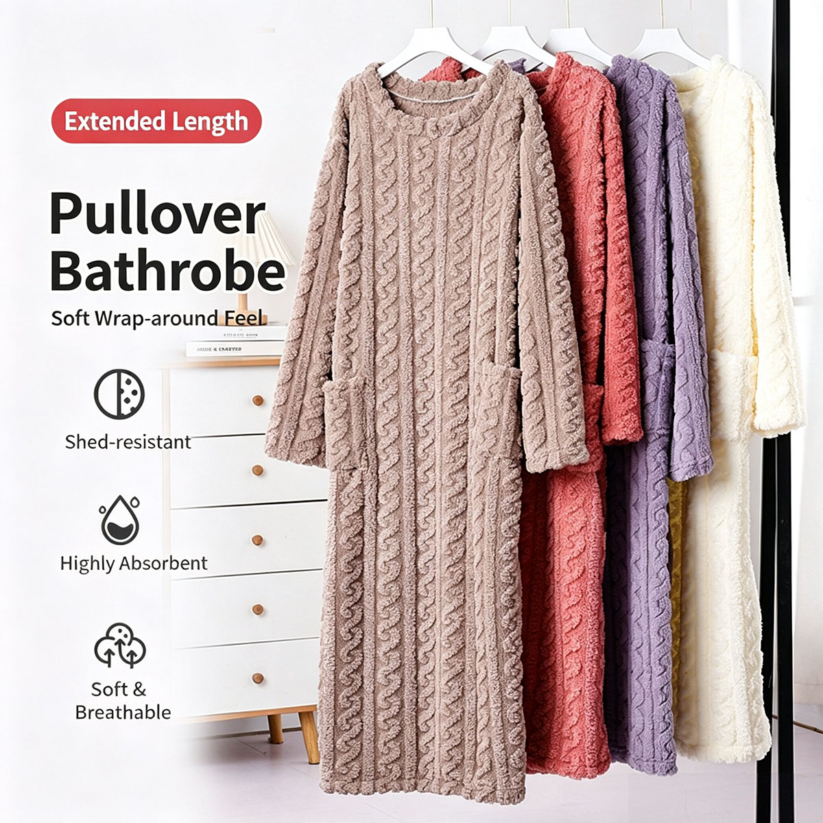 Winter-Korallen-Samt-Nachthemd – Bathrobe Bewertung und Preis